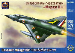 Сборная модель из пластика Истребитель-перехватчик «Мираж III» (1/72) АРК моделс