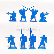 Солдатик из пластика Усиление. Рыцари-Тамплиеры №2 (8 фигурок, синий) 1:32, Уфимский солдатик - фото