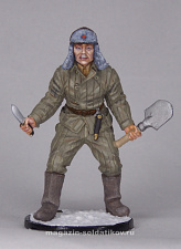 Миниатюра в росписи Боец Красной Армии, 1941-43 гг. СССР, 1:32, Сибирский партизан - фото