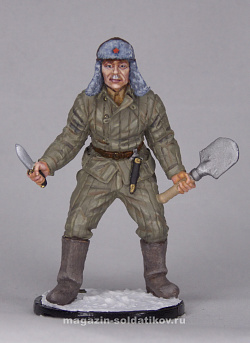 Миниатюра в росписи Боец Красной Армии, 1941-43 гг. СССР, 1:32, Сибирский партизан (СП037) (СП037)