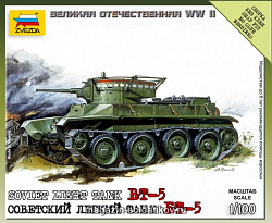 Сборная модель из пластика Советский легкий танк Бт-5 (1/100) Звезда