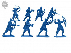 Солдатики из пластика Стрелки (8шт, цвет - синий, б/к), Воины и битвы