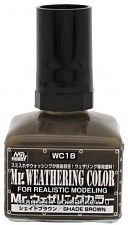 WC18  краска 40мл MR.WEATHERING COLOR WC18 SHADE BROWN