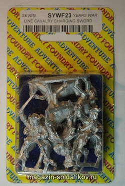 Фигурки из металла SYW F23 Линейная кавалерия в атаке с палашами (28 мм) Foundry
