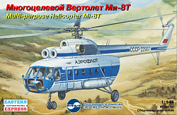 Сборная модель из пластика Многоцелевой вертолёт Ми-8Т Аэрофлот ВВС (1/144) Восточный экспресс