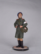 Миниатюра в росписи Девушка-санинструктор, сержант Красной армии. 1943-45 гг. СССР, 1:32, Сибирский партизан - фото