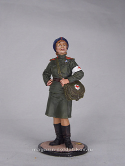 Миниатюра в росписи Девушка-санинструктор, сержант Красной армии. 1943-45 гг. СССР, 1:32, Сибирский партизан (СП064) (СП064)