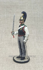 Миниатюра из олова Русский кирасир 1812 г., Малороссийский полк, 54 мм, Студия Большой полк - фото