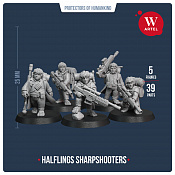 Сборные фигуры из смолы Halflings Sharpshooters, 28 мм, Артель авторской миниатюры «W» - фото