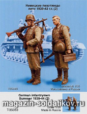 Сборная миниатюра из смолы Т 35083 Германские пехотинцы. Лето 39- 44. Две фигуры. 1/35 Tank - фото