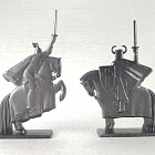 Солдатики из пластика Рыцари, дополнение к ЛКЗ (2 шт, графит) 52 мм, Солдатики ЛАД