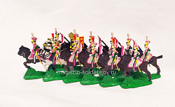 Солдатики из металла окрашенные Уланы герцогства Клеве-Берг, 1809-12 гг. Набор плоских солдатиков 12 шт (100-222) (100-222)