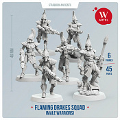 Сборные фигуры из смолы Flaming Drakes Squad, 28 мм, Артель авторской миниатюры «W» - фото