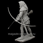 Сборная миниатюра из смолы Европейский лучник XIV-XV вв. 75 mm (1:24) Medieval Forge Miniatures (C-75-134) (C-75-134)