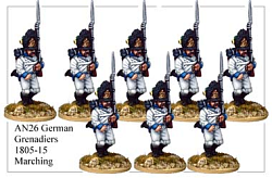 Фигурки из металла Германские гренадеры на марше, 28 mm Foundry (AN 26) (AN 26)