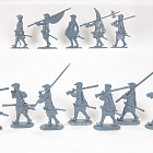 Солдатики из пластика 54-004 Пехота Карла XII в походе, Северная война 1700-1721 гг (серый), Студия Большой полк