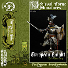 Сборная миниатюра из смолы European knight, 75 mm (1:24) Medieval Forge Miniatures