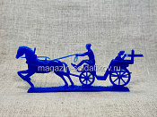 Солдатики из пластика Тачанка Чапаев, синий цвет - фото