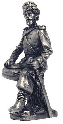 Миниатюра из металла 036. Хорунжий Оренбургского казачьего полка, 1890 г. EK Castings
