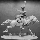 Сборная миниатюра из смолы Обер-офицер конно-егерских армейских полков, Россия 1813-14, 54 мм, Chronos miniatures