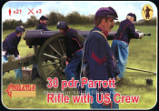 Солдатики из пластика 30 pdr Parrott Rifle with US crew (1/72) Strelets - фото