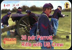 Солдатики из пластика 30 pdr Parrott Rifle with US crew (1/72) Strelets (182) (182)