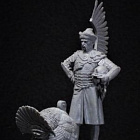 Сборная фигура из смолы Польский крылатый гусар и индюк, 17 век 54 мм, V.Danilov