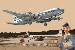 Сборная модель из пластика Rod 301 DC-7C Pan American World Airways (PAA) 1/144 Roden (Rod301) (Rod301)