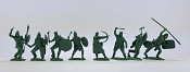 Солдатики из мягкого резиноподобного пластика Скифы, набор 8 шт, зеленый, 1:32, Солдатики Публия - фото