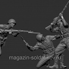 Сборная фигура из смолы Схватка красноармейца с солдатом Вермахта. 1941-42 г. (1), 1:35, SOGA miniatures (SM 3019) (SM 3019)