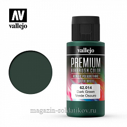 Краска акрил-уретановая Vallejo Premium, зеленый темный 60 мл, Vallejo Premium