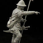 Сборная миниатюра из смолы Medieval infantryman, 75 mm (1:24) Medieval Forge Miniatures
