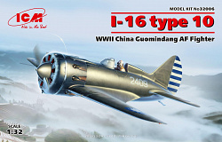 Сборная модель из пластика И-16 тип 10, Истребитель ВВС Китая 2 МВ (1:32), ICM