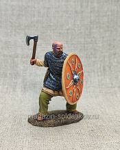 Миниатюра из олова Дружинник Святослава, Русь X в, 54 мм, Студия Большой полк - фото