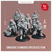 Сборные фигуры из смолы Einherjar`s Kamrades Spealists Team, 28 мм, Артель авторской миниатюры «W» - фото
