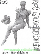 Сборная фигура из смолы Post-Apocalyptic Rested Girl/...or rested Cat-girl (1/35) Ant-miniatures - фото