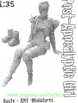 Сборная фигура из смолы Post-Apocalyptic Rested Girl/...or rested Cat-girl (1/35) Ant-miniatures
