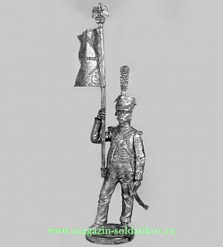 Миниатюра из олова Знаменосец гвардейской морской пехоты, Франция, 1810 г., 54 мм, Россия