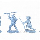 Солдатики из пластика LOD004 1/2 набора неполный Колониальный минитмен, 7 фигур, голубой 1:32, LOD Enterprises