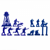 Солдатики из пластика Пограничники. Полный комплект. Серия Граница (13 шт, синий), Воины и битвы - фото