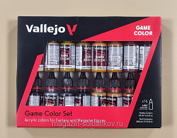 Набор Game Color LEATHER & METAL 16х 18 мл, Vallejo (g72189) (g72189)