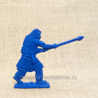 Материал - двухкомпонентный пластик Неандерталец №1, бьет копьем вперед, 54 мм (смола, синий), Воины и битвы