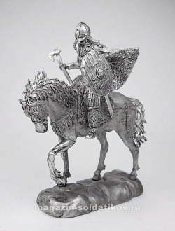 Миниатюра из металла Конный викинг, IX в, 54 мм Новый век