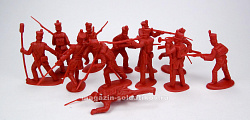 Солдатики из пластика Mexicans 2nd series 12 figures in 9 poses (red), 1:32 ClassicToySoldiers