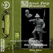Сборная миниатюра из смолы Medieval infantryman, 75 mm (1:24) Medieval Forge Miniatures - фото