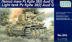Сборная модель из пластика Немецкий легкий танк Pz Kpfw 38(t) Ausf G UM (1/72)