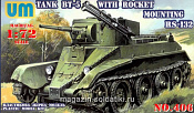 Сборная модель из пластика Советский легкий танк БТ-5 с ракетной системой РС-132 military UM technics (1/72) - фото