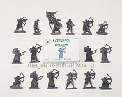 Солдатики из пластика Сарацины, стрелки (16 шт., антрацит) 1:32, Уфимский солдатик - фото