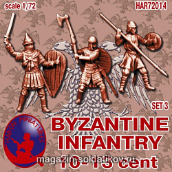 Фигурки из смолы Набор солдатиков «Византийская пехота век» X-XIII век, набор №3, (1/72) Haron