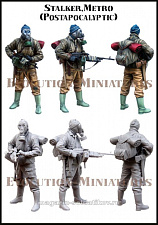 Сборная фигура из смолы ЕМ 35187 Сталкер. Метро (Постапокалипсис), 1:35, Evolution - фото